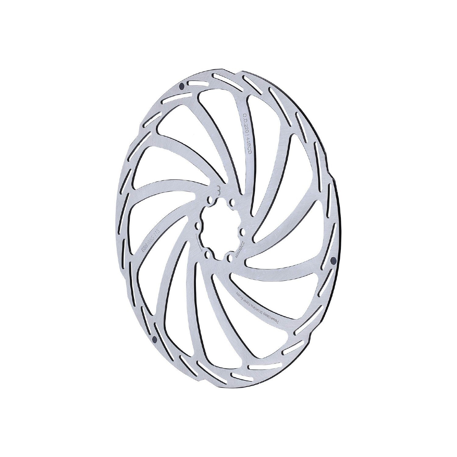 BBB Cycling BBS-115 Powerstop Disc Brake Rotor 220MM - Silver