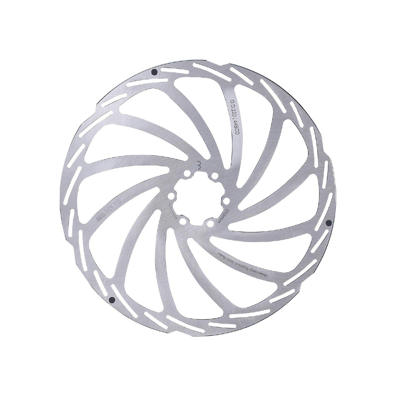 BBB Cycling BBS-115 Powerstop Disc Brake Rotor 220MM - Silver