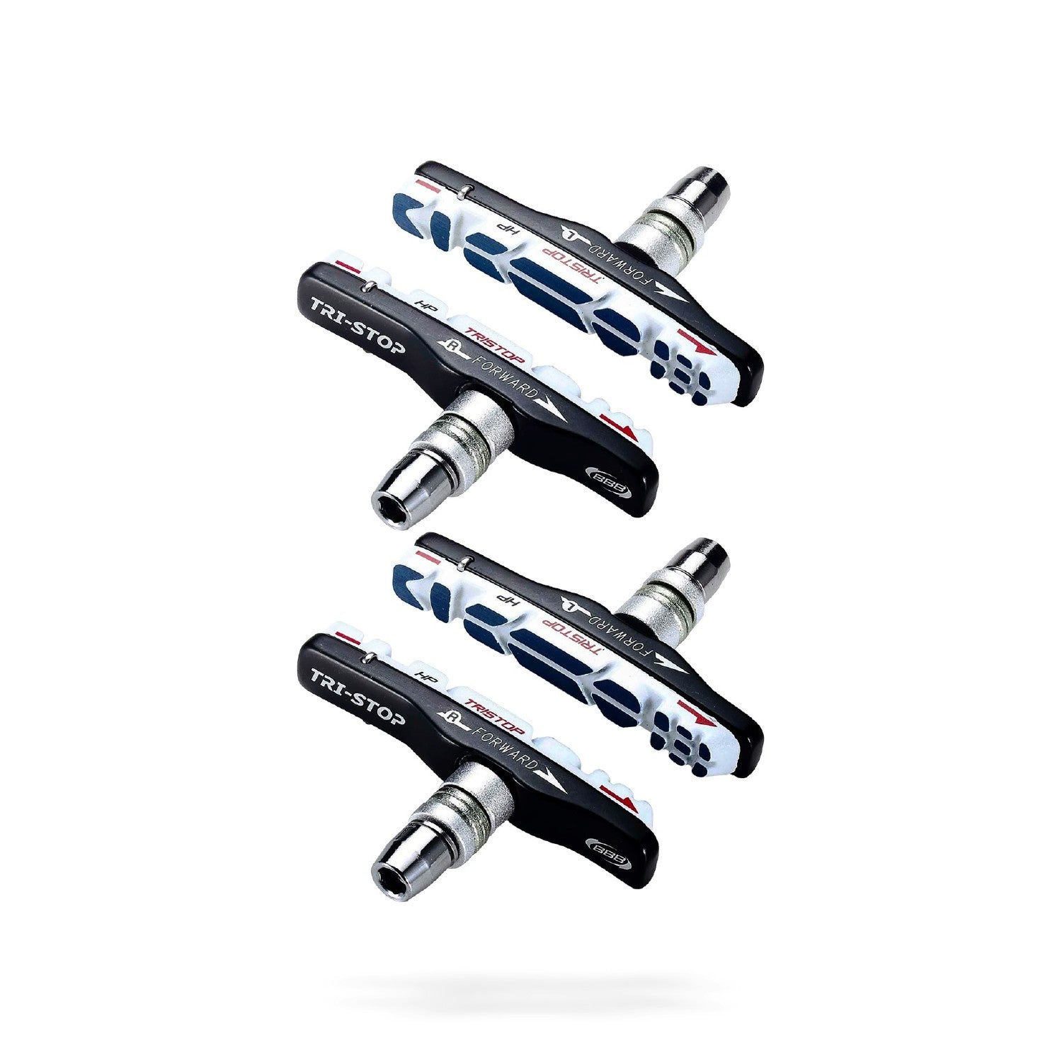 BBB Cycling BBS-14HP Tristop Cartridge Brake Shoes 2 Pairs - Glossy Black