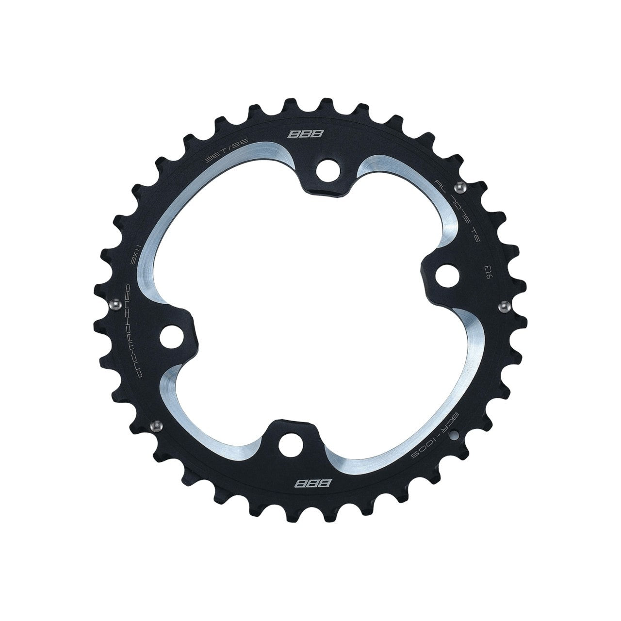 BBB Cycling BCR-100S MTB Gear Chainring Shimano XT M8000 96PCD - 36T Black