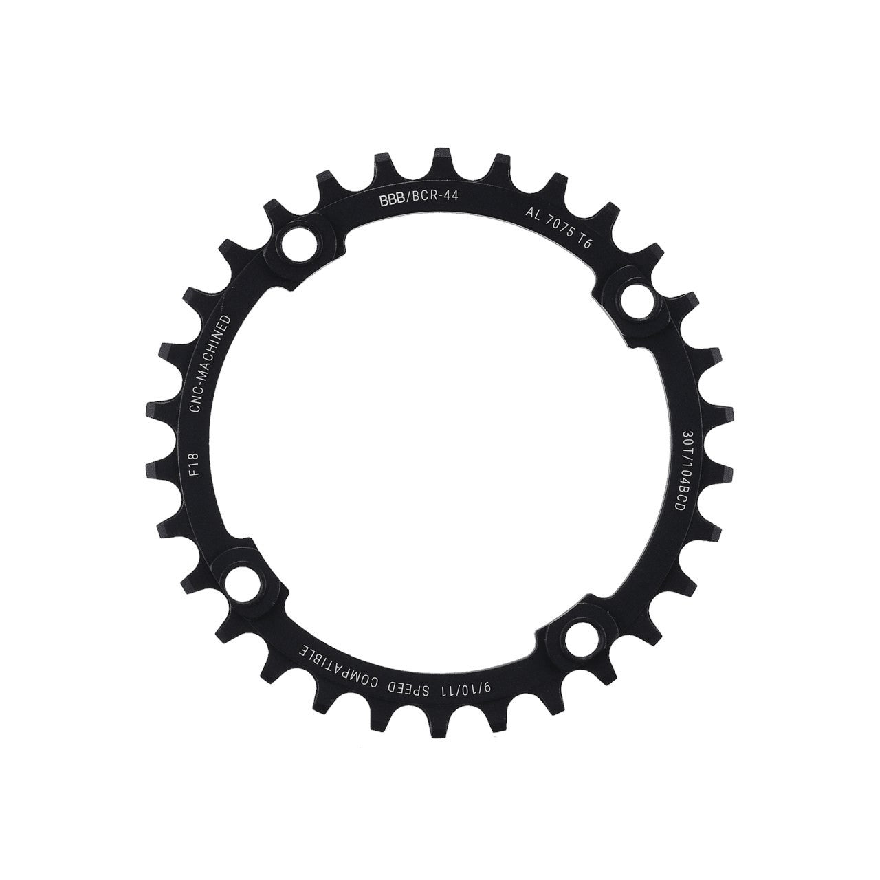 BBB Cycling BCR-44 MTBGear Narrow Wide 1x9/10/11 Chainring - 30T Black