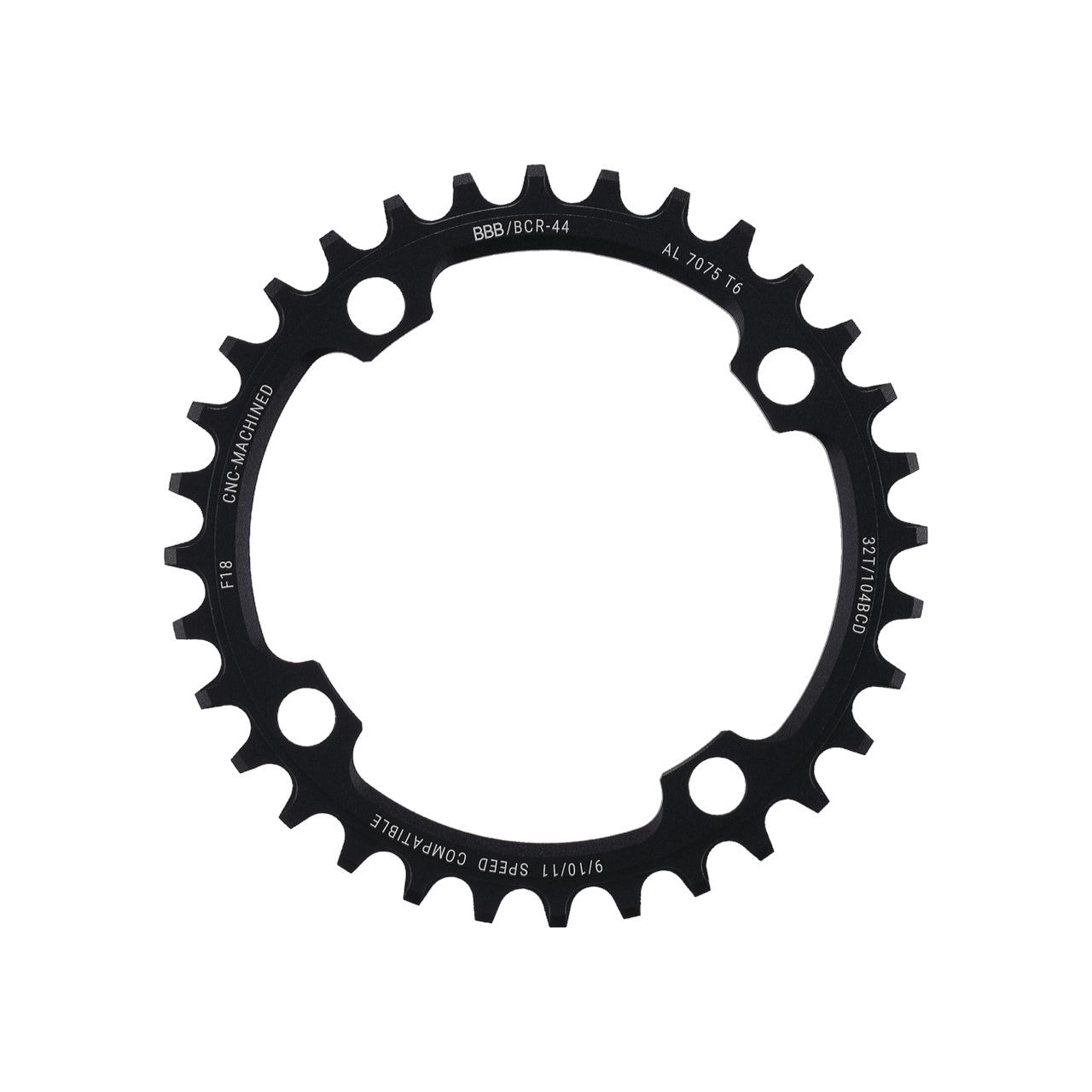 BBB Cycling BCR-44 MTBGear Narrow Wide 1x9/10/11 Chainring - 32T Black