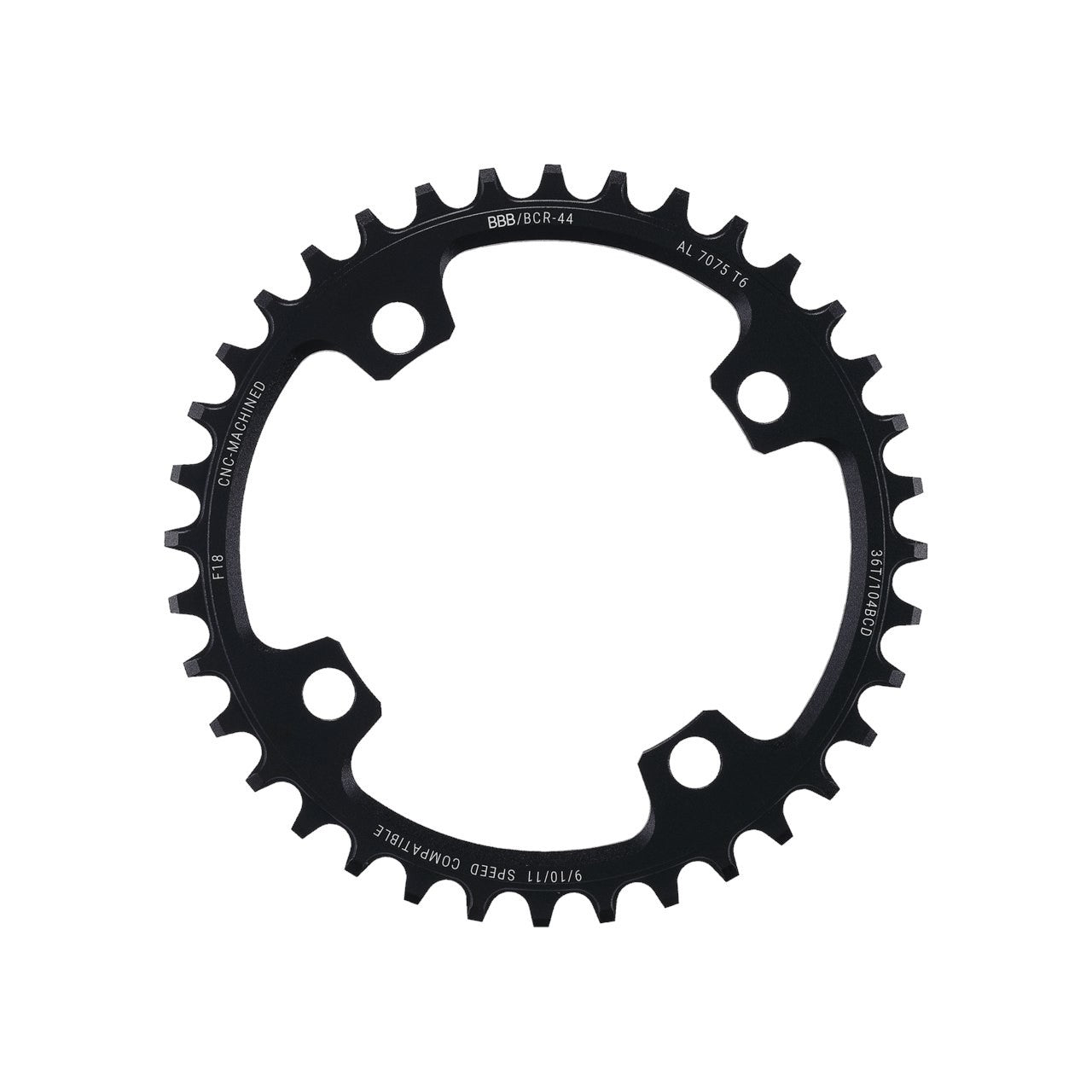 BBB Cycling BCR-44 MTBGear Narrow Wide 1x9/10/11 Chainring - 36T Black