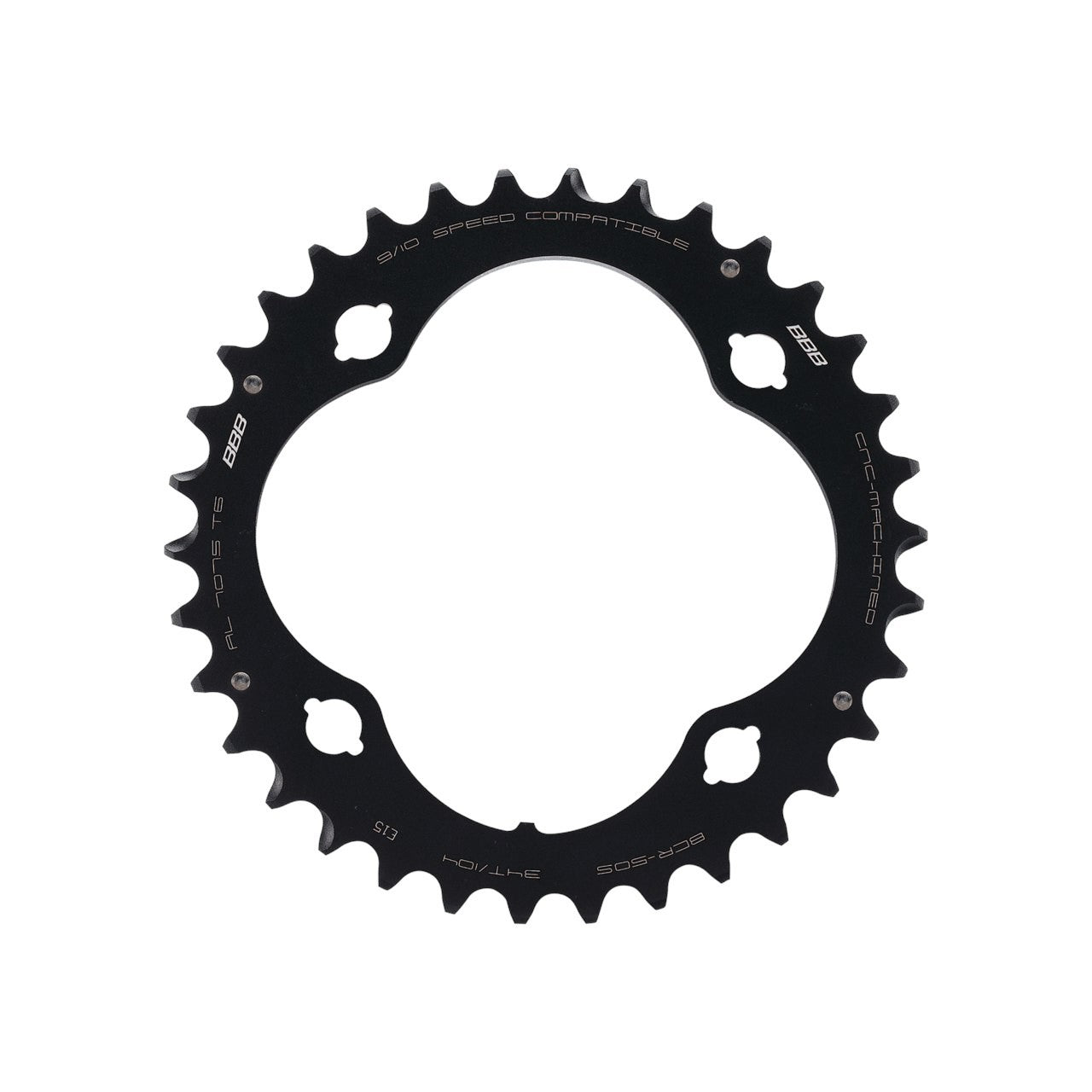 BBB Cycling BCR-50S MTBGear Comp 4 ARM Shimano 104 PCD Chainring - 34T Black