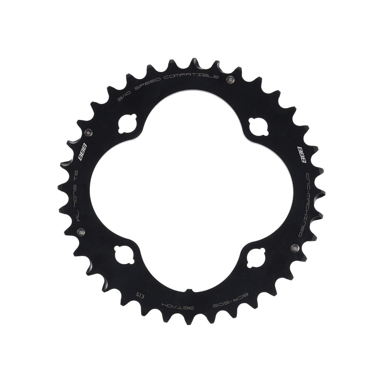 BBB Cycling BCR-50S MTBGear Comp 4 ARM Shimano 104 PCD Chainring - 36T Black