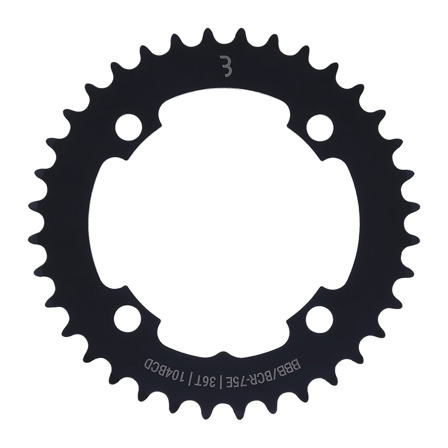 BBB Cycling BCR-75E-36T E-Bike Gear Steel Chainring 104MM - 36T Black
