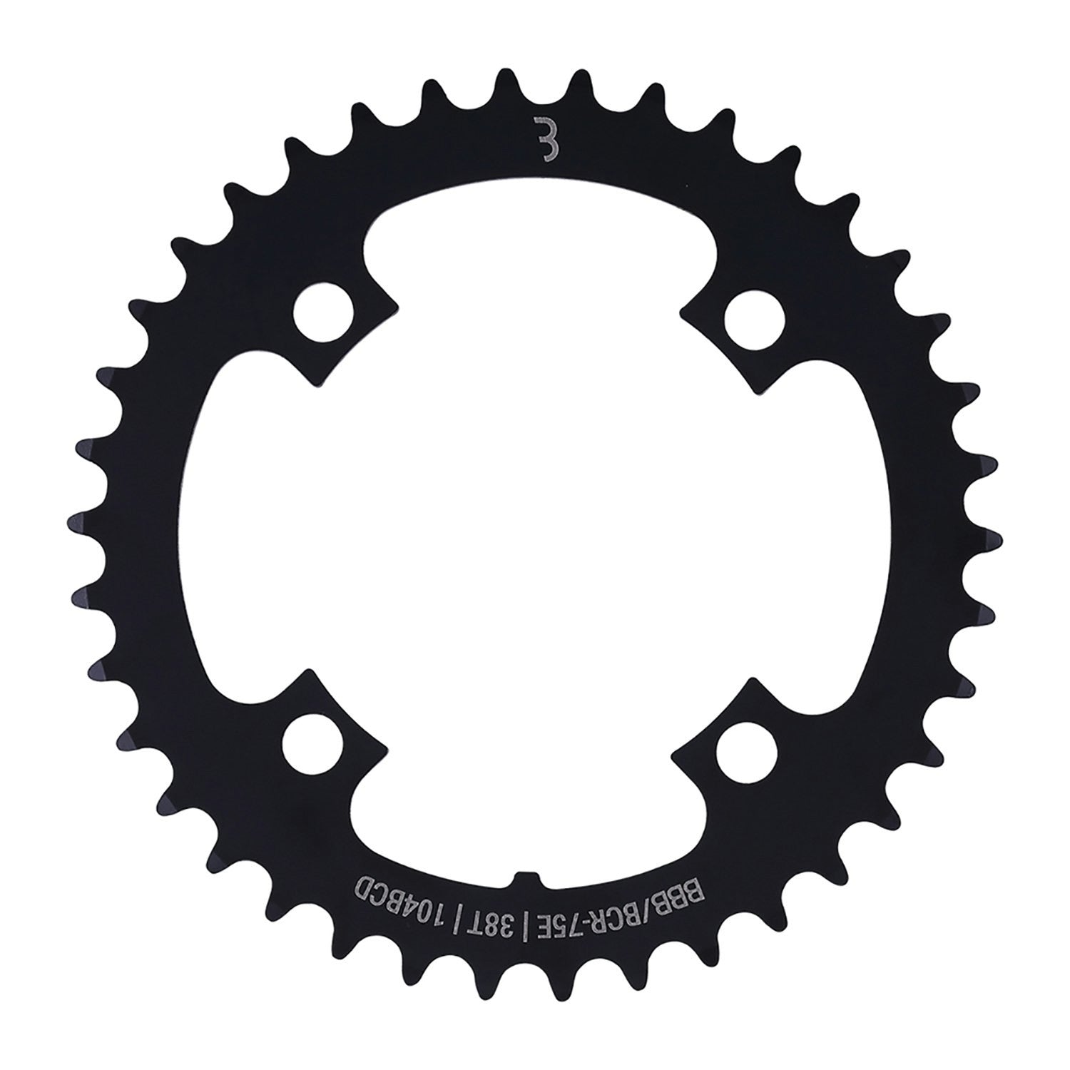 BBB Cycling BCR-75E-38T E-Bike Gear Steel Chainring 104MM - 38T Black