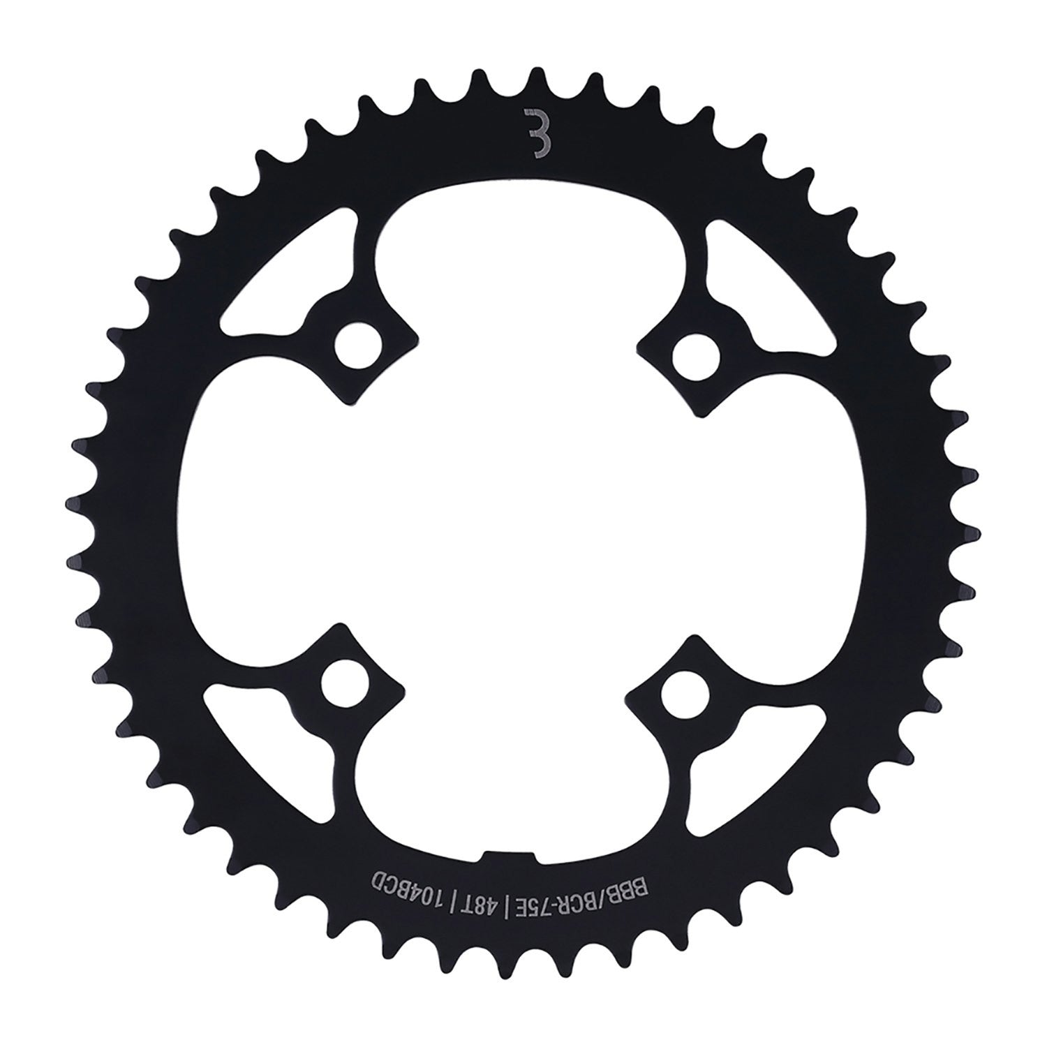 BBB Cycling BCR-75E-48T E-Bike Gear Steel Chainring 104MM - 48T Black