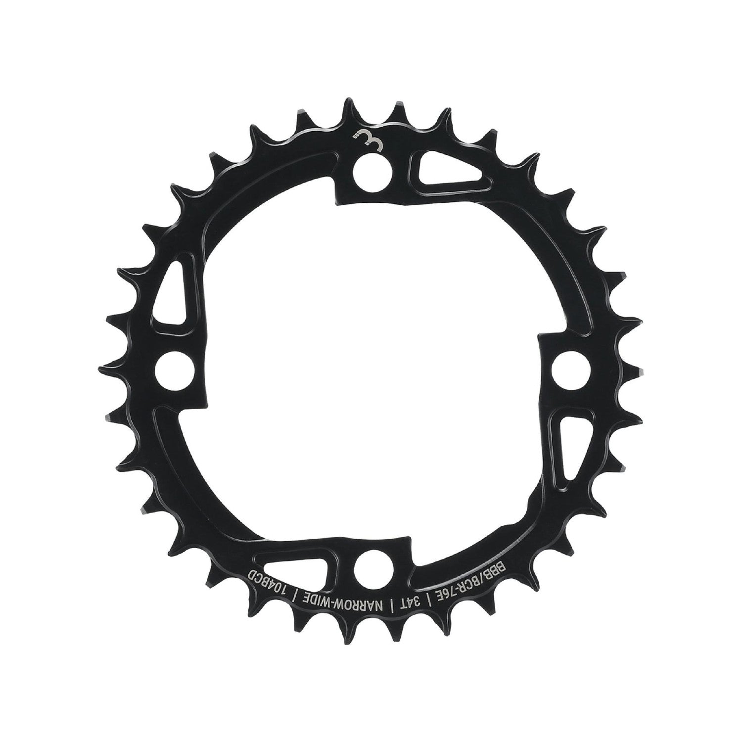 BBB Cycling E-BikeGear NarrowWide Steel Chainring 34T - Black