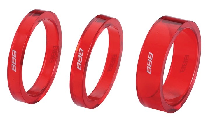 BBB Cycling BHP-37.RED Transspace 1-1/8 2X5MM 1X10MM Trans - Red