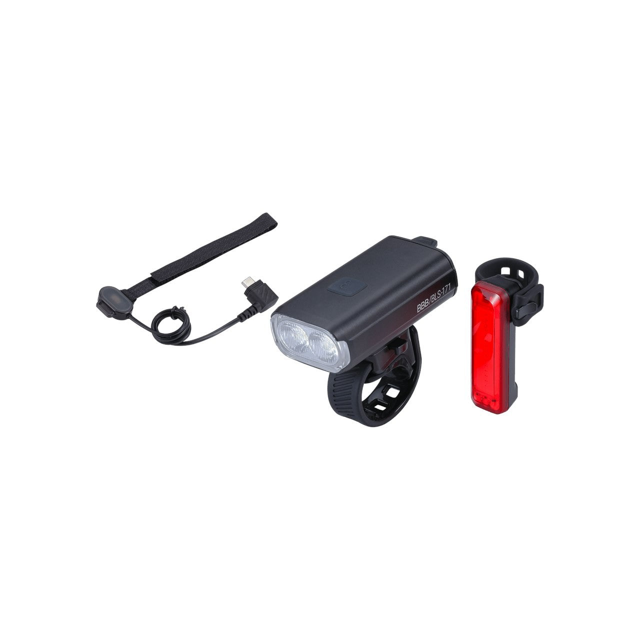 BBB Cycling BLS-137 Strike Duo 1200 Combo Light Set - Black