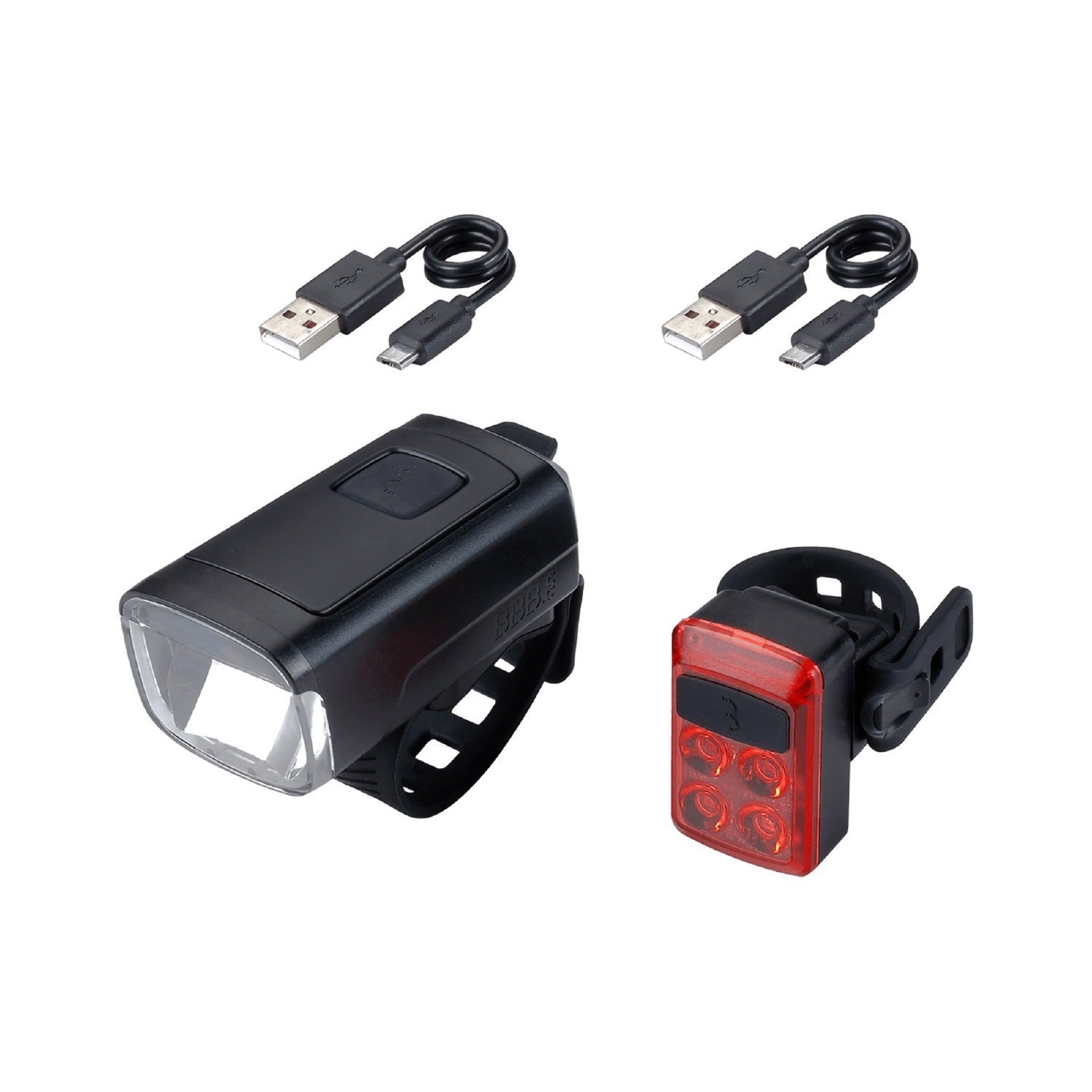 BBB Cycling BLS-230 Stud 50 Front Light BLS-236 Slide Rear Light Set - Black