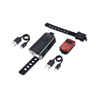 BBB Cycling BLS-230 Stud 50 Front Light BLS-236 Slide Rear Light Set - Black