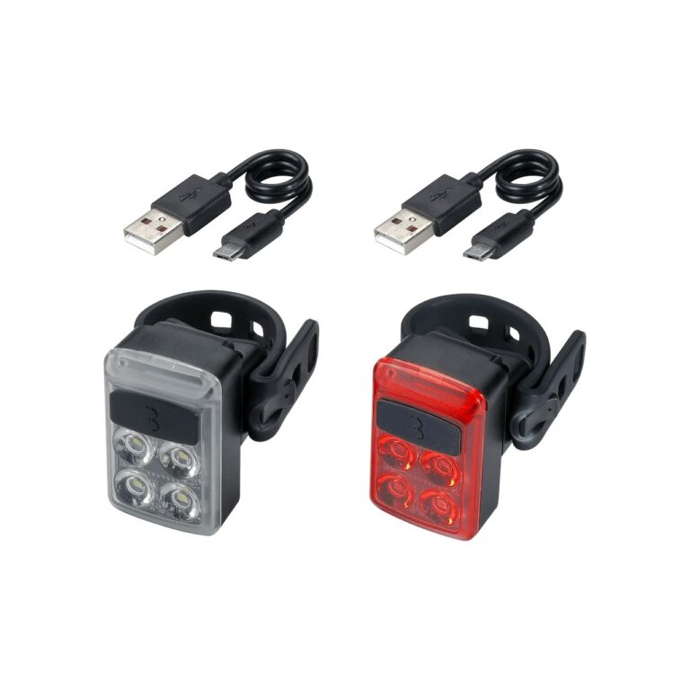 BBB Cycling BLS-237 Slide Rechargeable Front &amp; Rear Combo LED Light Set