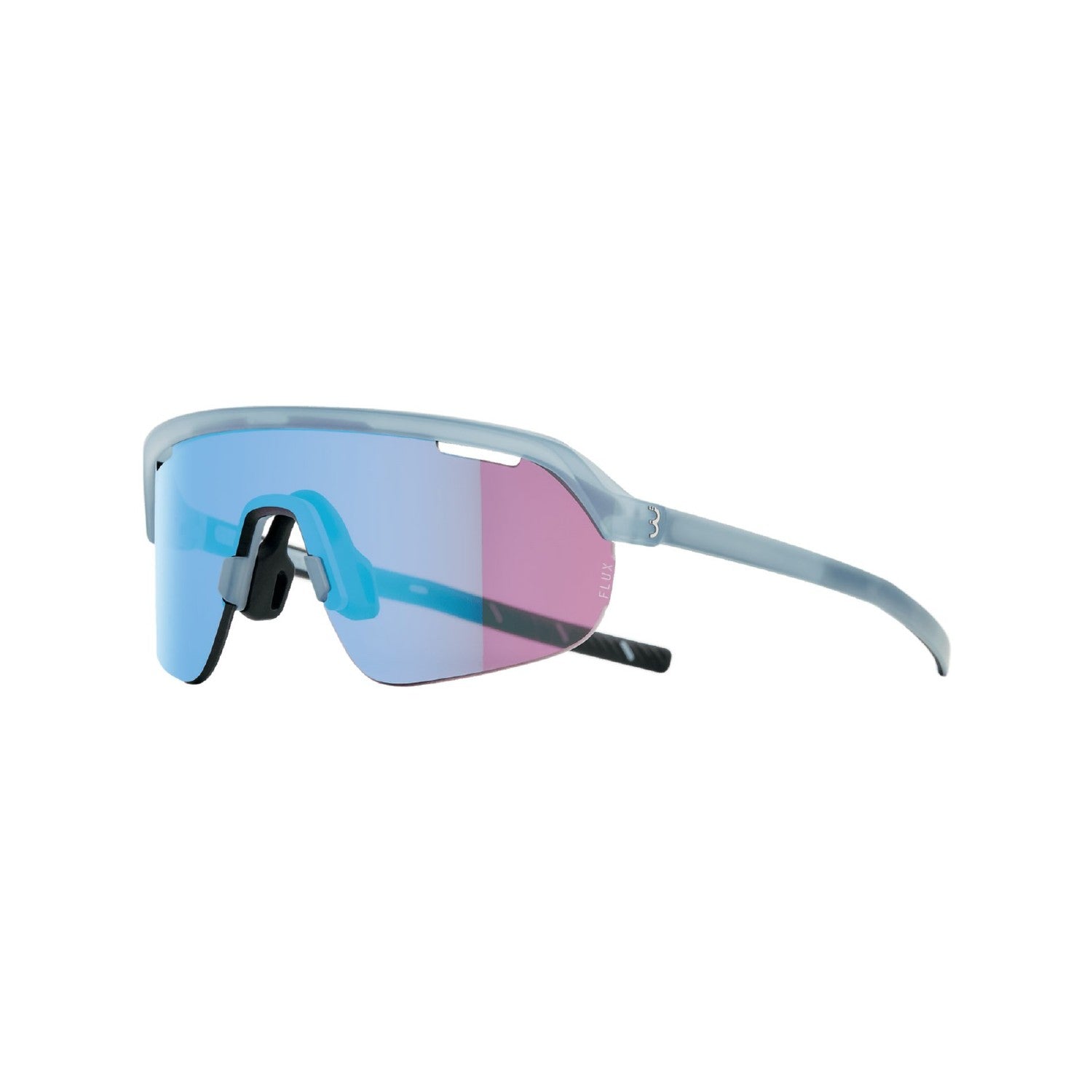 BBB Cycling ARC Matt Trans Sports Glasses Flux Blue MLC Lens + Extra Clear Lens - Ice Blue