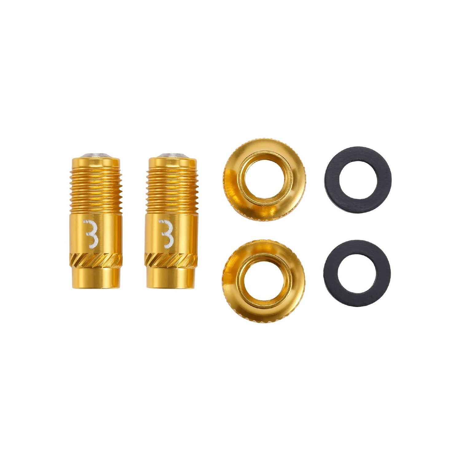 BBB Cycling Valve Core Caps Set 2pc - Gold