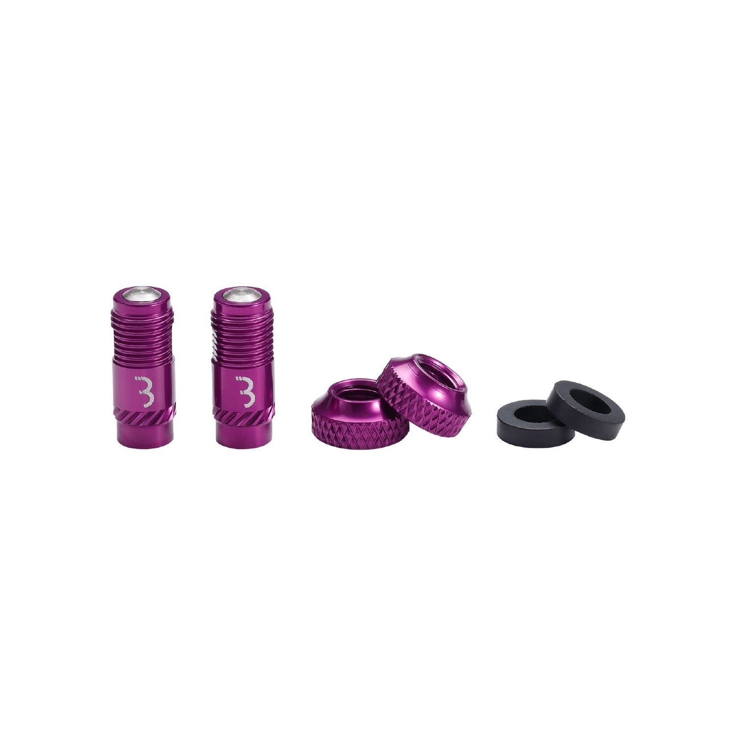 BBB Cycling Valve Core Caps Set 2pc - Purple