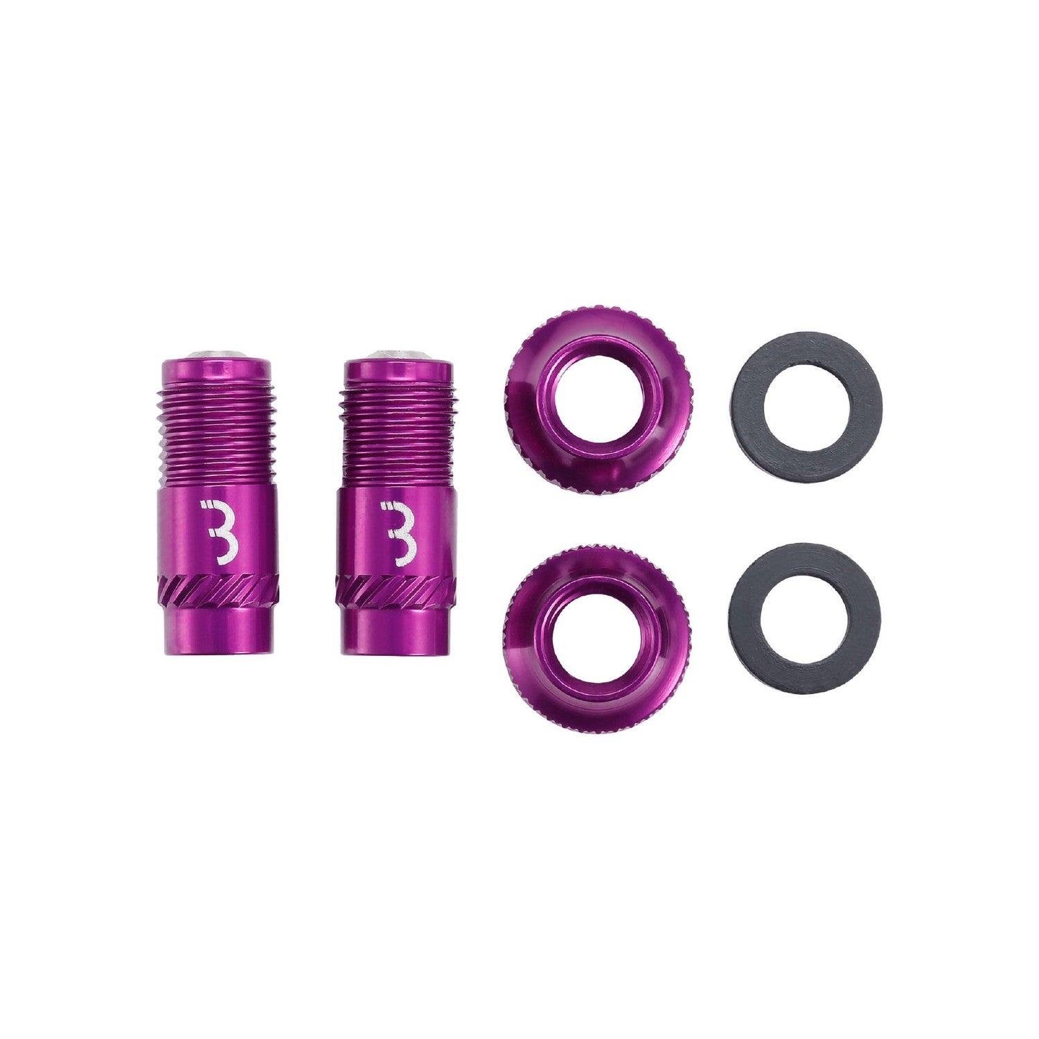 BBB Cycling Valve Core Caps Set 2pc - Purple