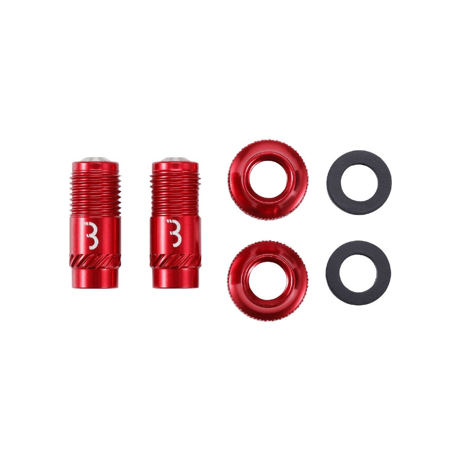 BBB Cycling Valve Core Caps Set 2pc - Red
