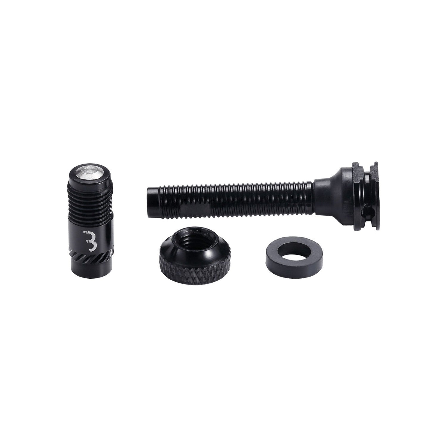 BBB Cycling Valve Core Cap AL Valve Set 2pc 40mm - Black