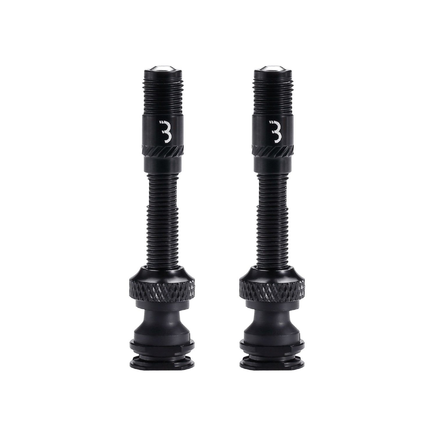 BBB Cycling Valve Core Cap AL Valve Set 2pc 40mm - Black