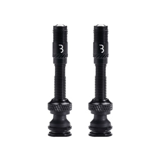 BBB Cycling Valve Core Cap AL Valve Set 2pc 40mm - Black
