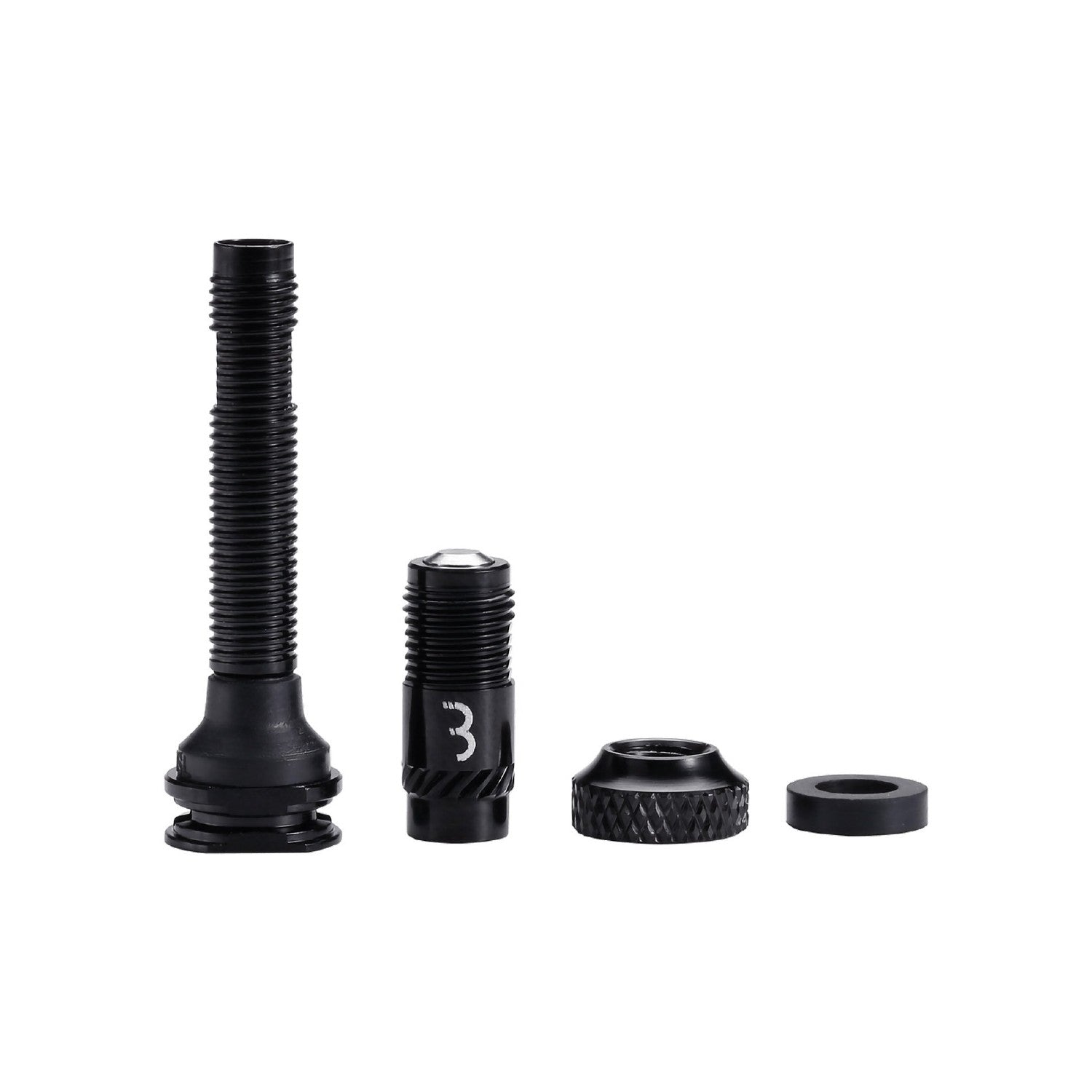BBB Cycling Valve Core Cap AL Valve Set 2pc 40mm - Black