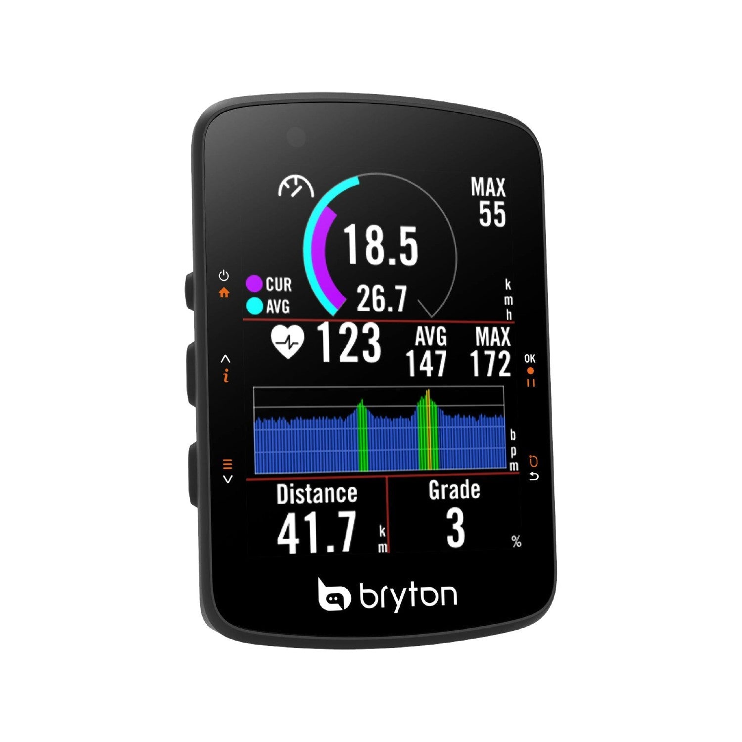 Bryton Rider 550 GPS Cycling Computer with CAD + HRM - Black