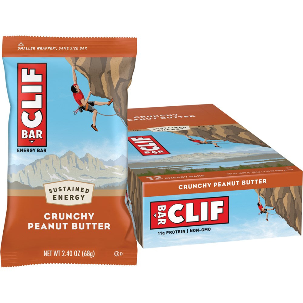 Clif Energy Bars Protein Snack 12 Pack - Crunchy Peanut Butter