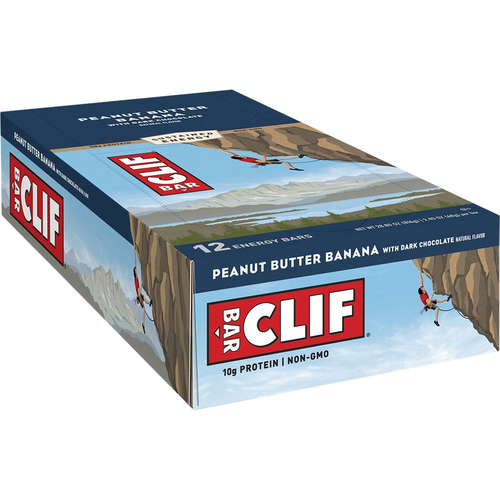Clif Energy Bars Snack 12 Pack - Peanut Butter Banana With Dark Chocolate