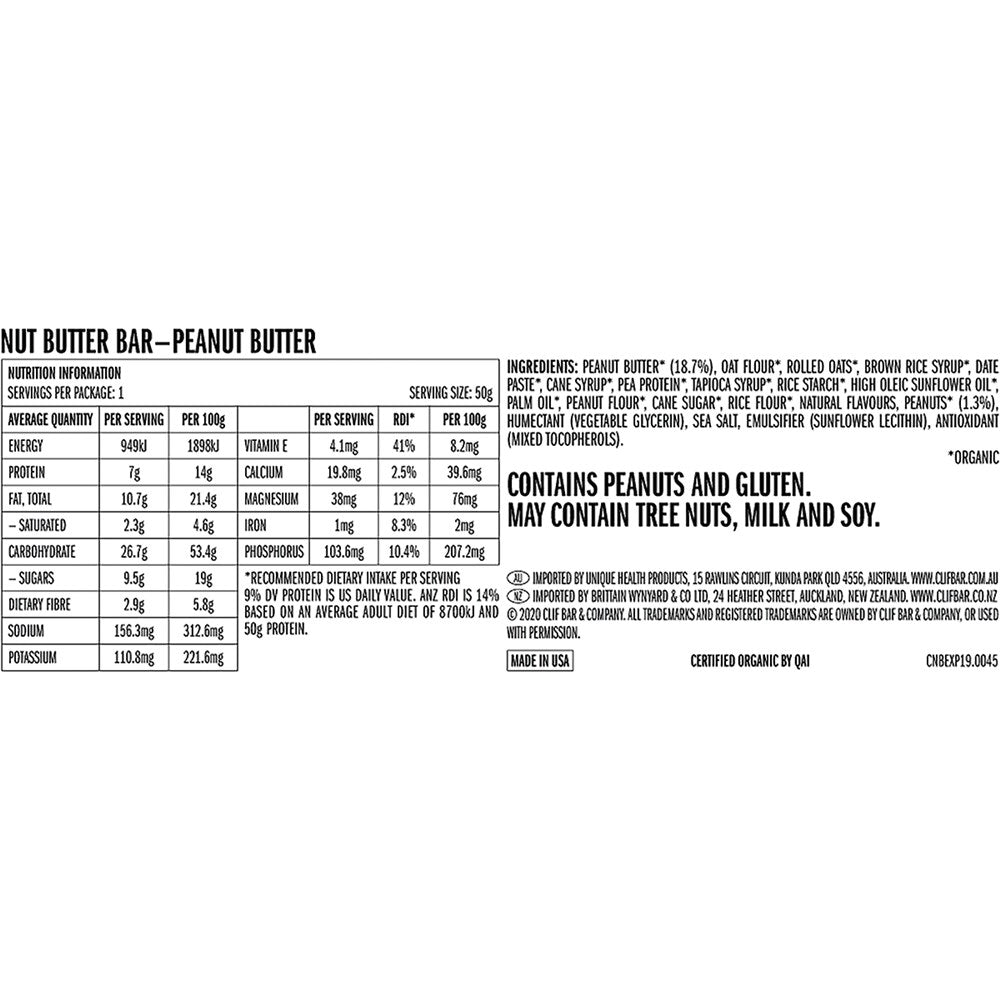 Clif Nut Butter Bar 12 Pack - Peanut Butter