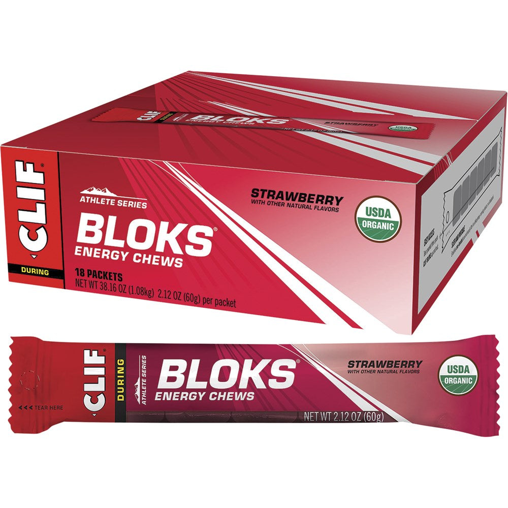 Clif Bloks Energy Chews 18 Pack - Strawberry