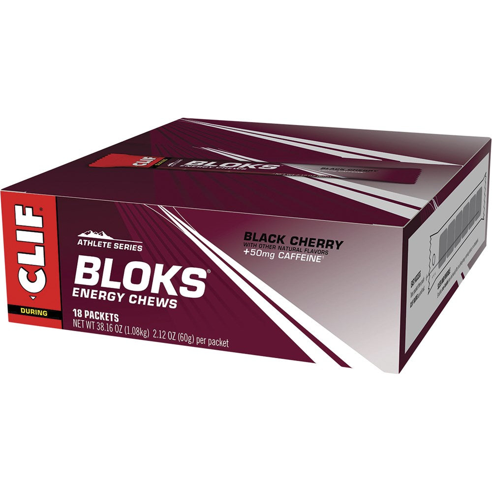 Clif Bloks Energy Chews 18 Pack - Black Cherry 50mg Caffeine