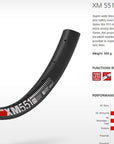 DT Swiss Rim XM551 27.5 28H 40 Wide