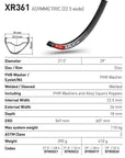 DT Swiss Rim XR361 27.5 Asym 28H 22.5 Wide