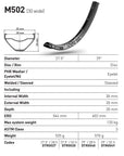 DT Swiss Rim M502 27.5 28h 30 Wide