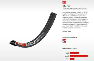 DT Swiss Rim XM521 27.5 32H 35 Wide
