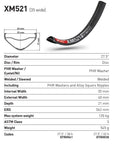 DT Swiss Rim XM521 27.5 32H 35 Wide