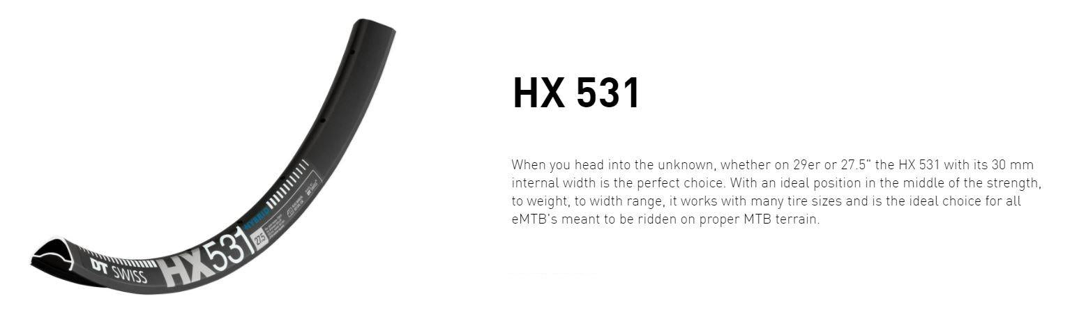 DT Swiss Rim HX531 27.5 30 Wide 28H