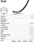 DT Swiss Rim R460 RB 28h 700c - Black
