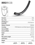 DT Swiss Rim RR511 DB 32h 700c - Black