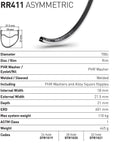 DT Swiss Rim RR411 Asymmetric 24h 700c - Black