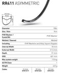 DT Swiss Rim RR411 Asymmetric 32h 700c - Black