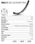 DT Swiss Rim RR411 Asymmetric 32h Disc DB 700c