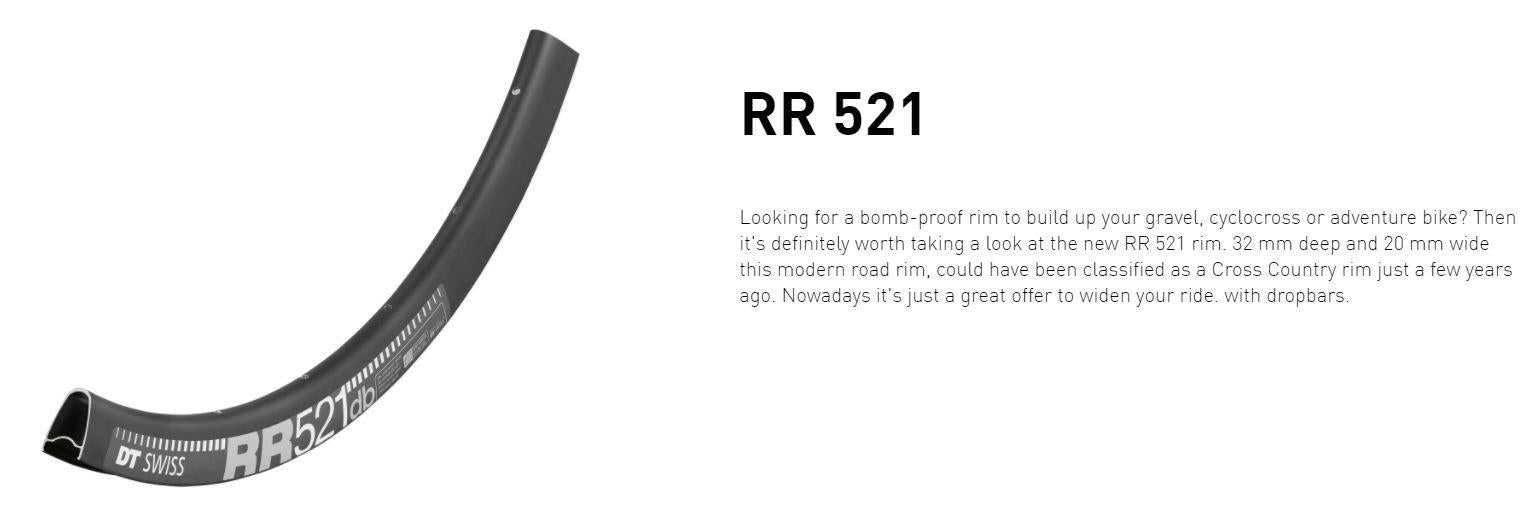DT Swiss Rim RR521 DB 32h 700c - Black
