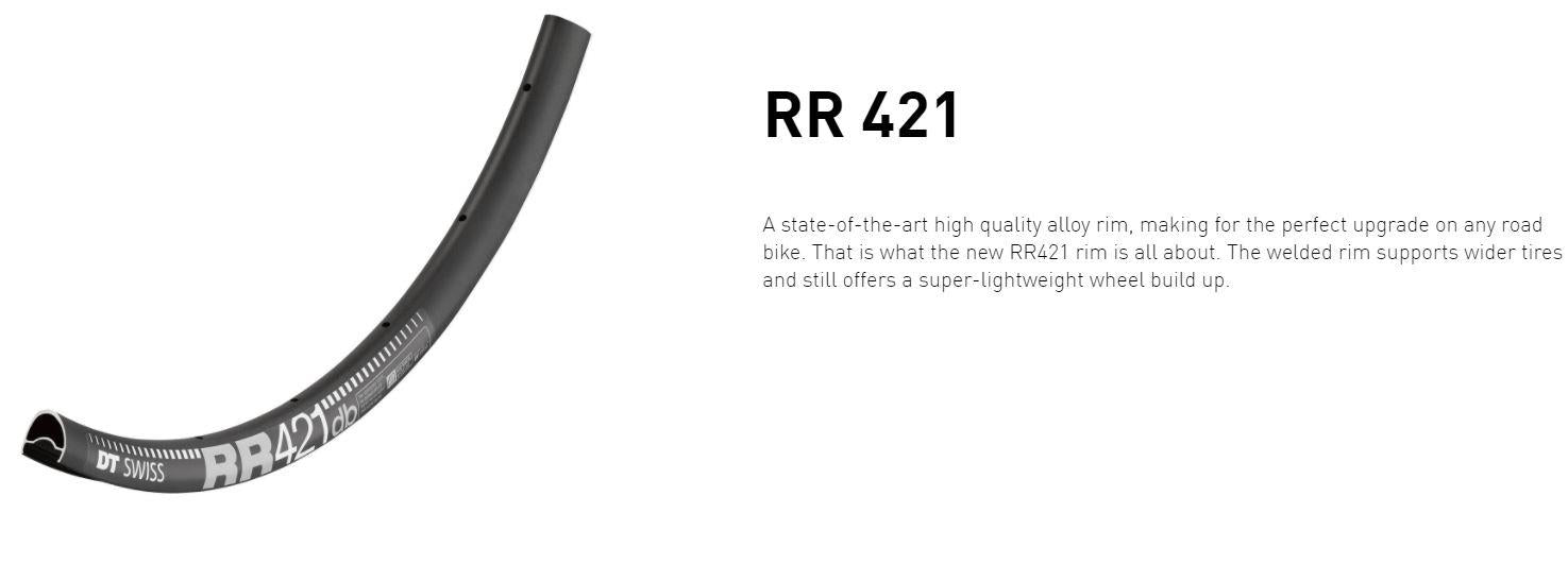 DT Swiss Rim RR421 DB 32h 700c - Black