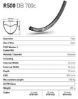 DT Swiss Rim R500 DB 28h 700c/29 - Black