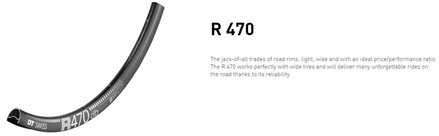 DT Swiss Rim R470 DB 32h 700c - Black