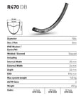 DT Swiss Rim R470 DB 32h 700c - Black