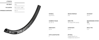 DT Swiss Rim RR481 650b DB 32h 22 Wide - Black